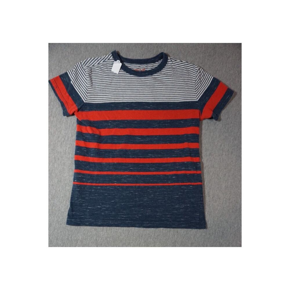 Cat & Jack Boys striped shirt Sz 5/6 red white blue